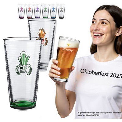 Spiral Pattern 16 oz Pint Beer Glass