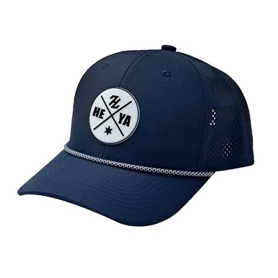 6-Panel Performance Laser-Perforated Cap with Stitched Silicone Patch